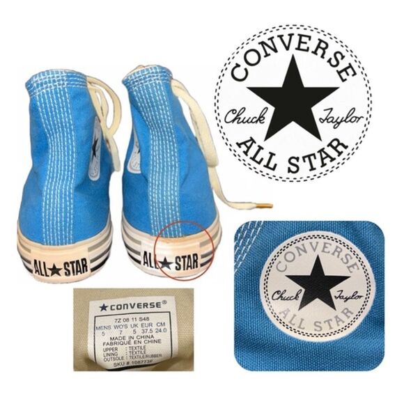 Converse Chuck Taylor Blue All-Stars - 108773F: Men’s‎ 5 Wo’s 7 - Picture 3 of 4